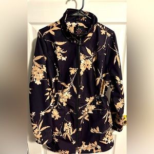 Isaac Mizrahi Live EUC women’s size M lined floral spring jacket- rain jacket